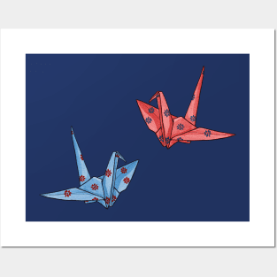 Folded Happiness Paper Cranes Posters and Art